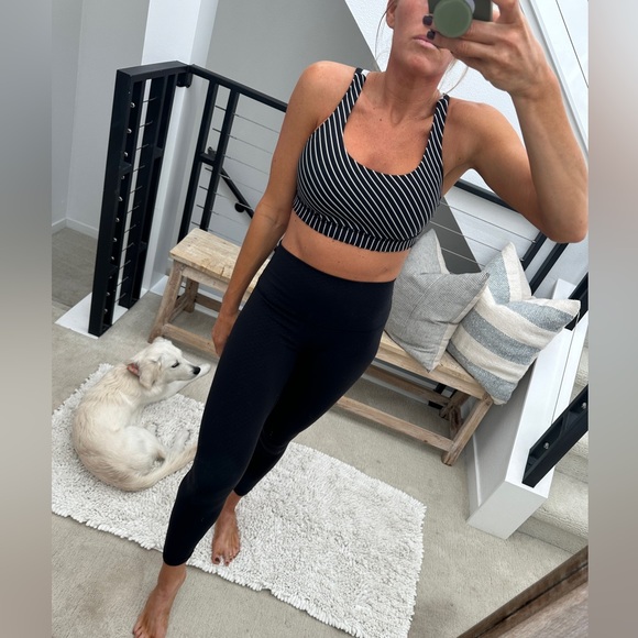 lululemon athletica Other - Lululemon Energy parallel Striped black & white Cross-Back Sports Bra athletic 8
